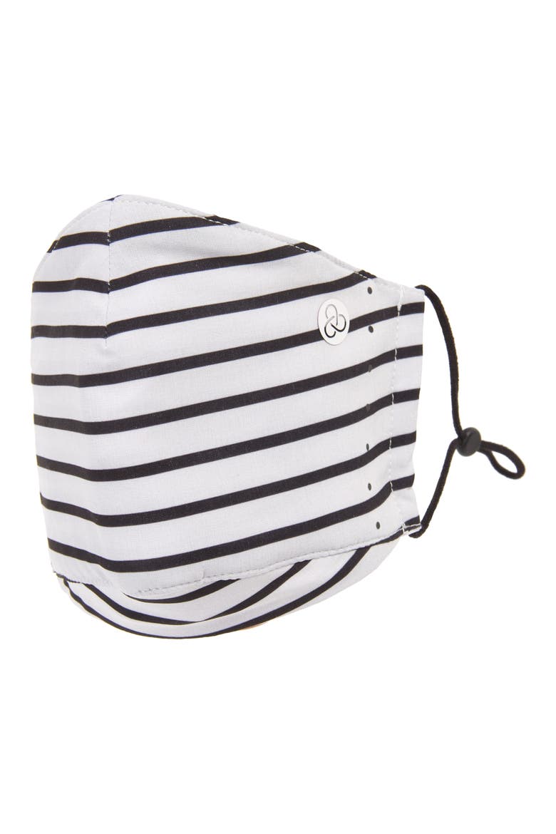 Adult Adjustable Face Mask, Alternate, color, WHITE STRIPE