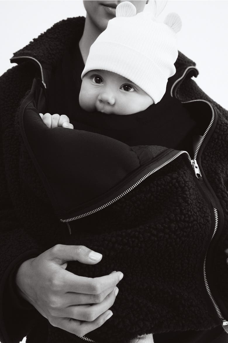 Mama Before & After Babywearing Teddy Jacket, Alternate, color, Dark brown