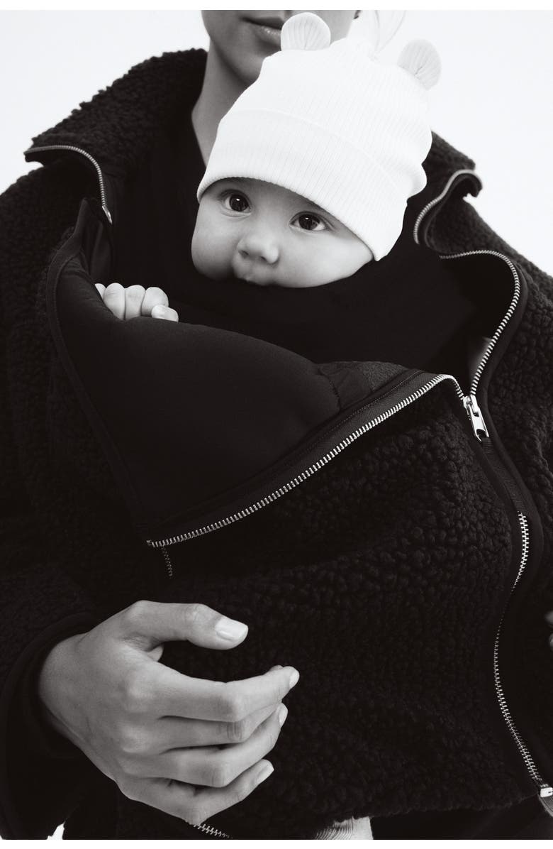 H&M Mama Before & After Babywearing Teddy Jacket, Alternate, color, Dark Brown