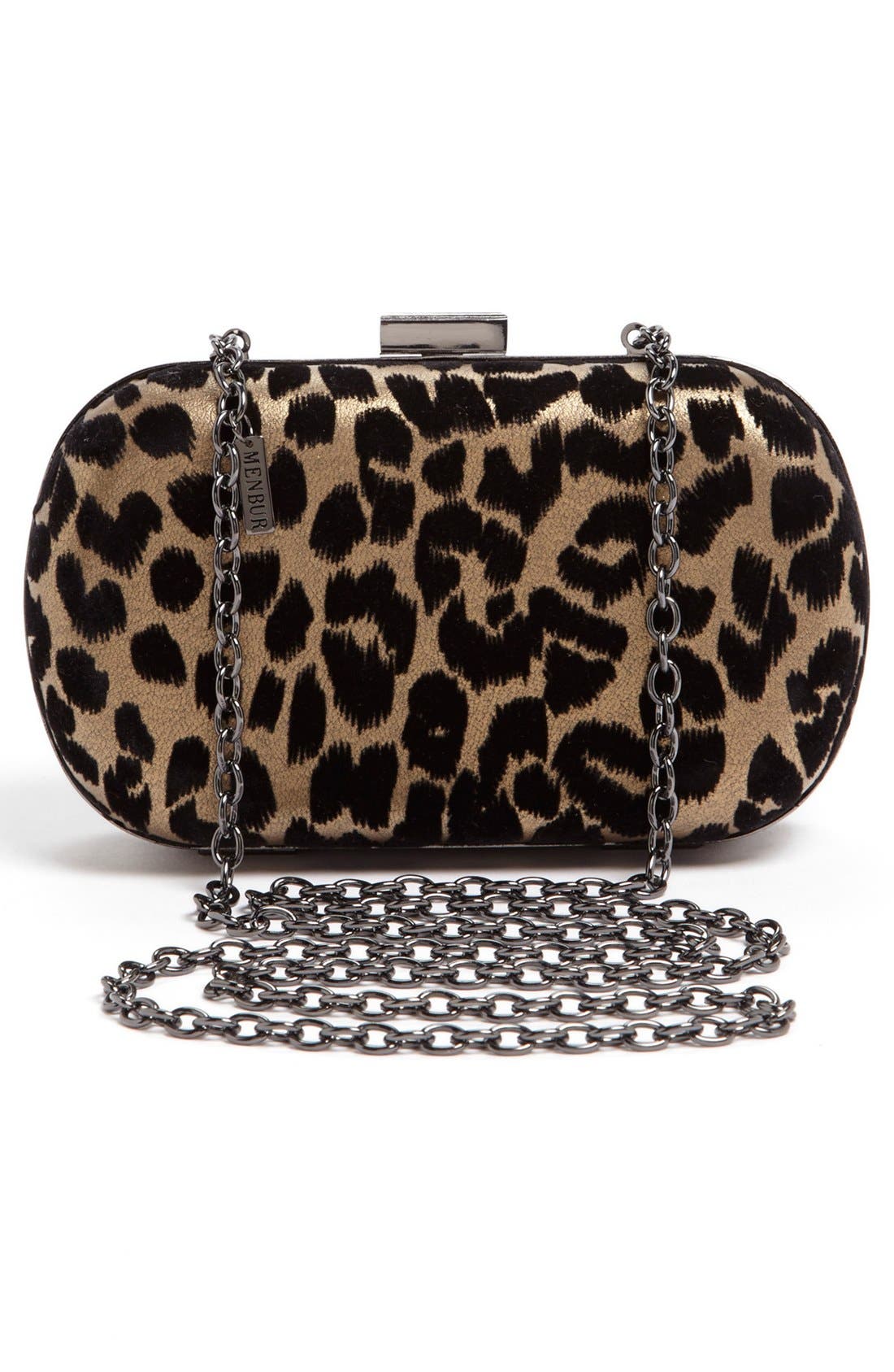 Menbur Leopard Print Minaudière, Alternate, color, 