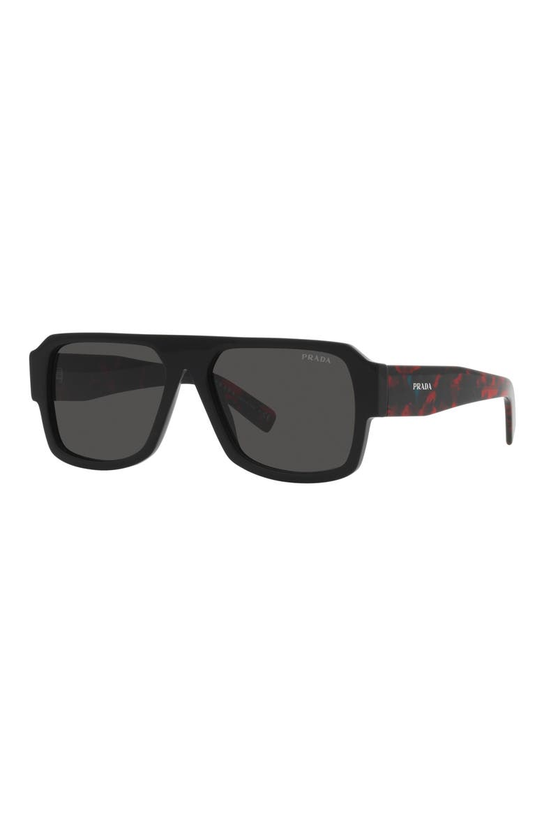 56mm Pilot Sunglasses, Alternate, color, DARK GREY
