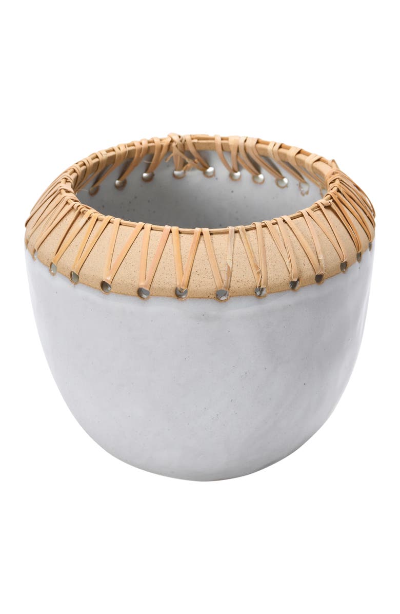 Storied Home Stoneware Flower Pot, Main, color, 