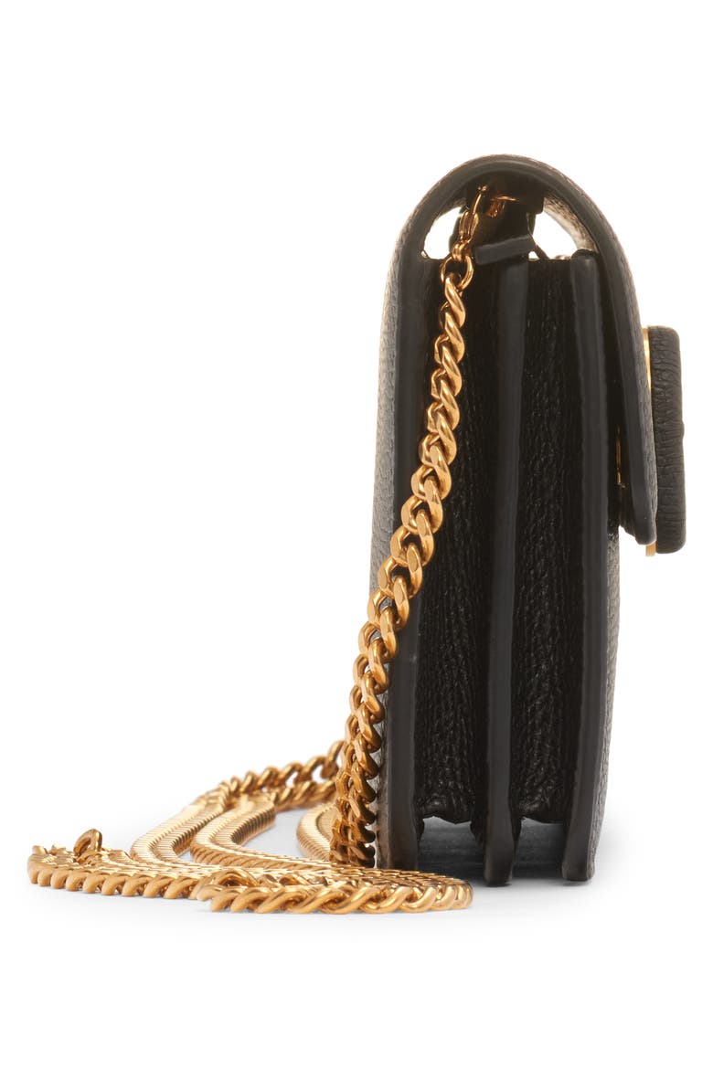 VLOGO Signature Leather Wallet on a Chain, Alternate, color, NERO
