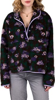 SAACHI Floral Faux Shearling Pullover