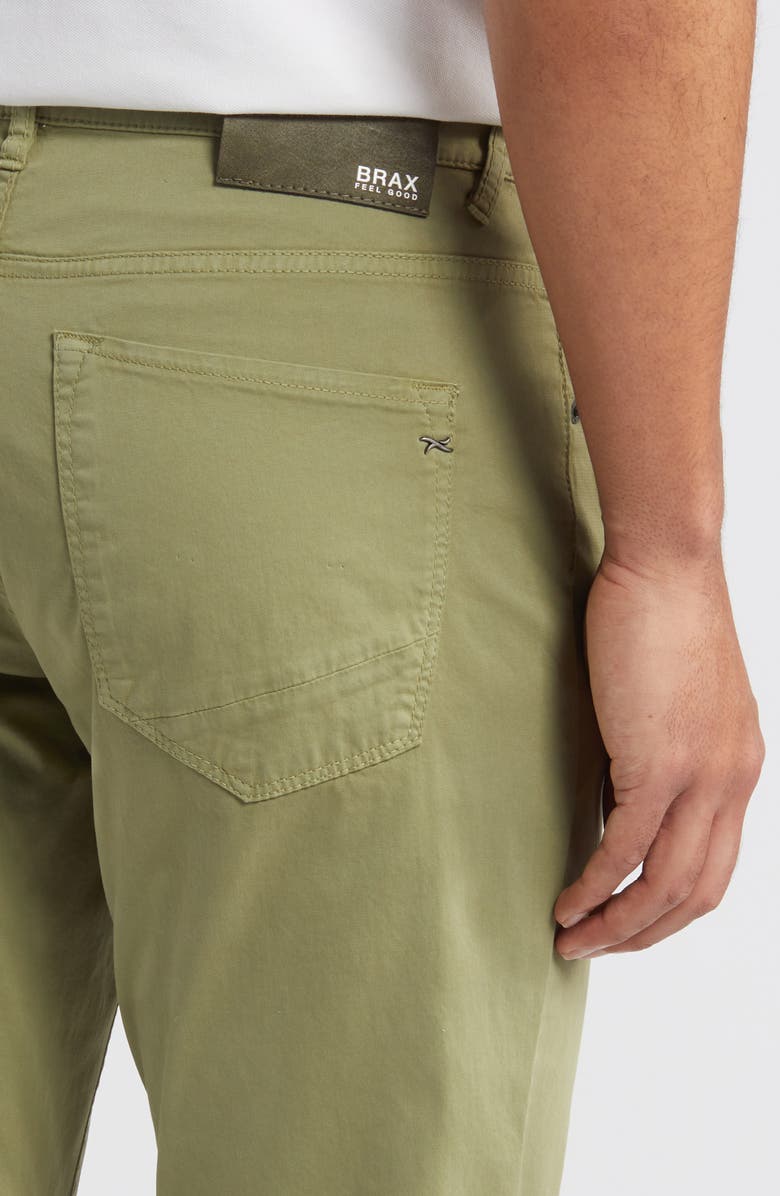 Brax Chuck Hi Flex Modern Fit Five-Pocket Pants, Alternate, color, Olive