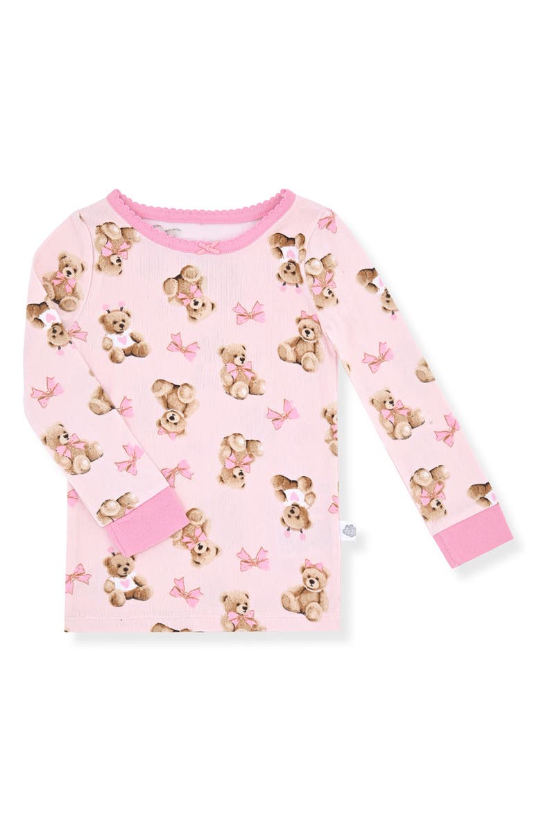 SLEEP ON IT Teddy Bear Two-Piece Pajamas & Socks Set, Alternate, color, Pink