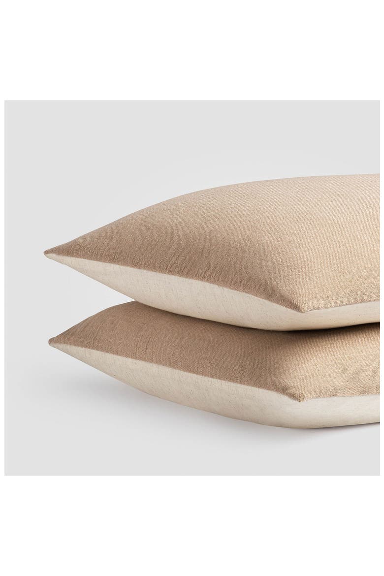 Sand Cotton & Linen Set of 2 Pillow Shams, Alternate, color, SAND