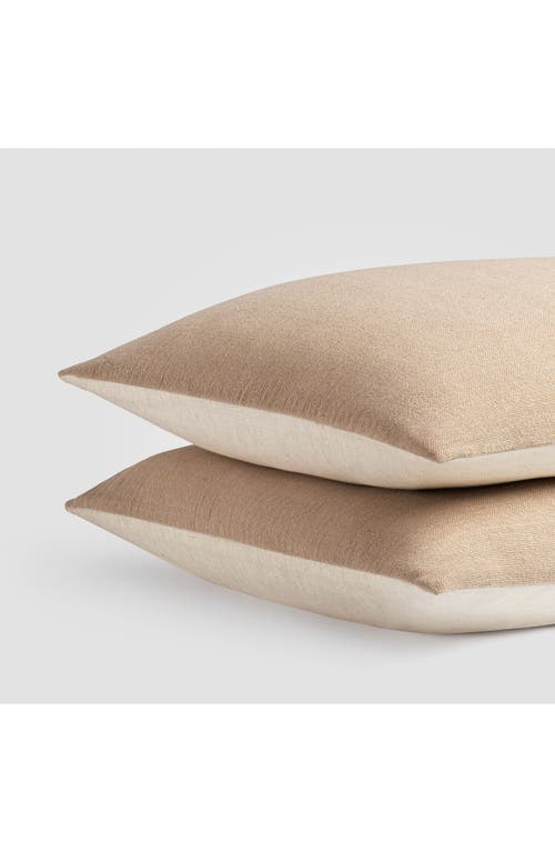 Crane Air Sand Cotton & Linen Set Of 2 Pillow Shams In Sand