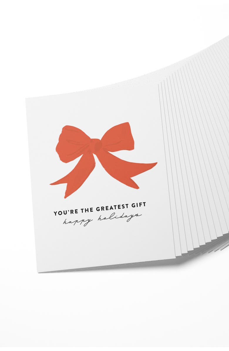 Joy Paper Co. Red Bow Greatest Gift Holiday Boxed Set of 8 Cards, Alternate, color,