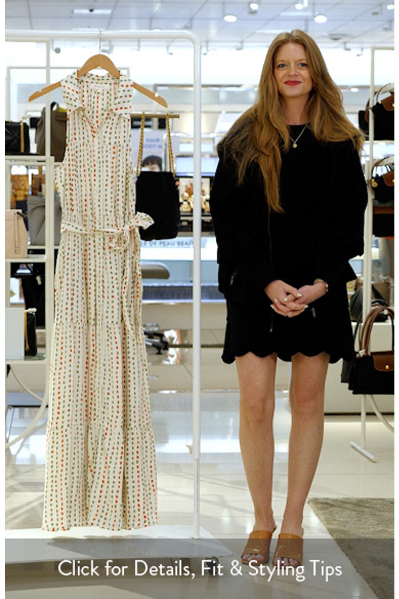 Print Tie Waist Sleeveless Maxi Shirtdress video