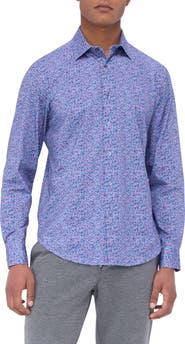Bugatchi James OoohCotton® Leaf Print Button-Up Shirt