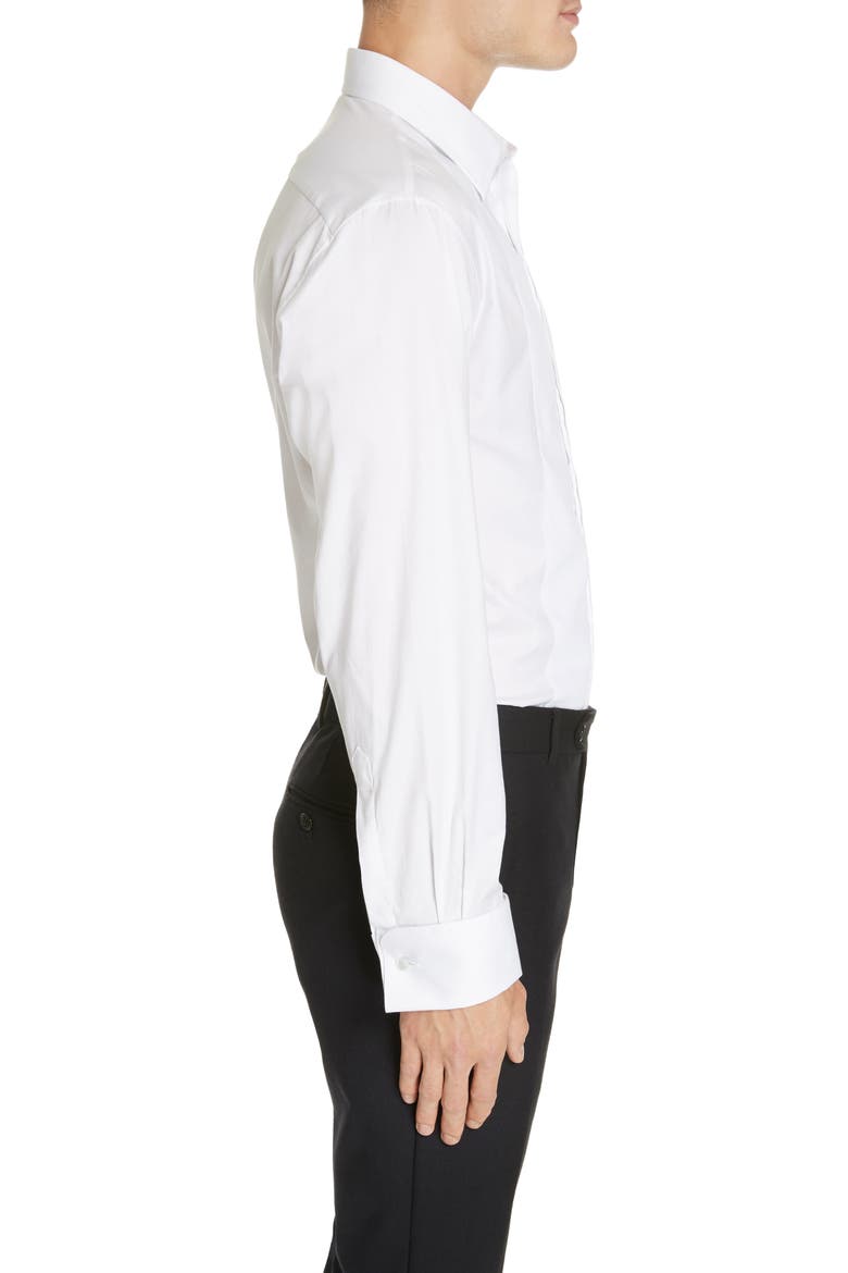 Slim Fit Stretch Tuxedo Shirt, Alternate, color, SOLID WHITE