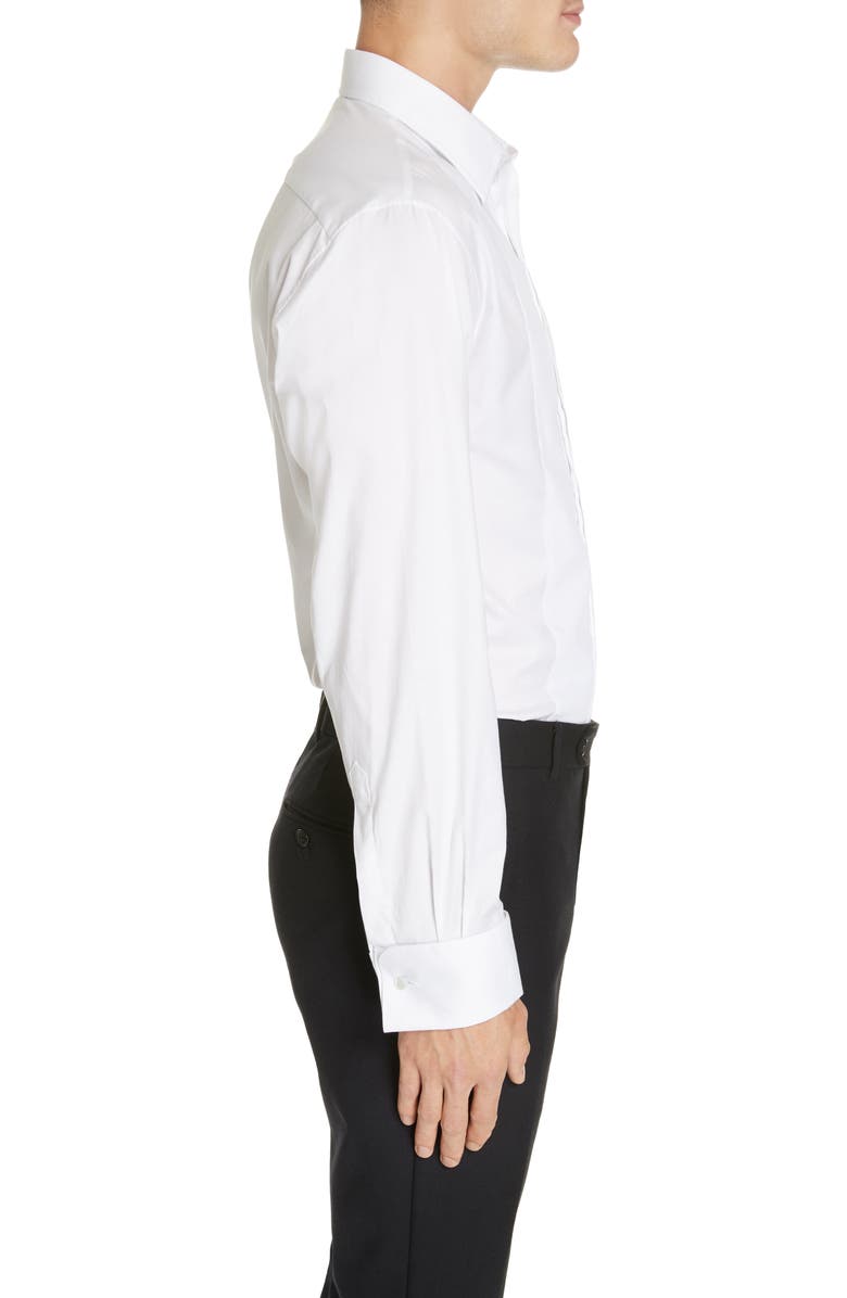 Emporio Armani Slim Fit Stretch Tuxedo Shirt, Alternate, color, 