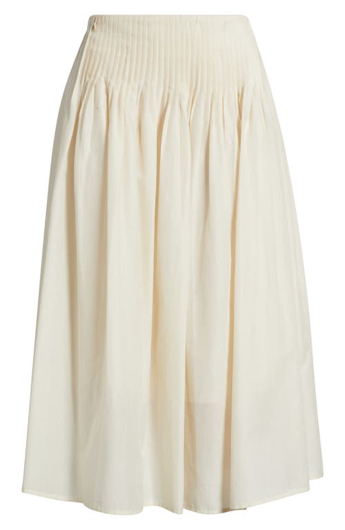 Wayf Greer Pintuck Pleat Midi Skirt In White