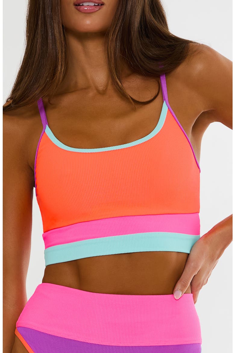 Eva Rib Colorblock Bikini Top, Main, color, VIBRANT VOLLEY COLORBLOCK
