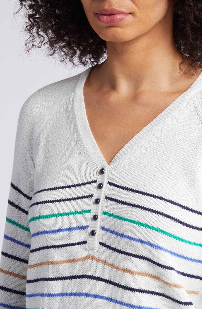 NIC+ZOE Maritime Stripe Cotton Sweater, Alternate, color, 