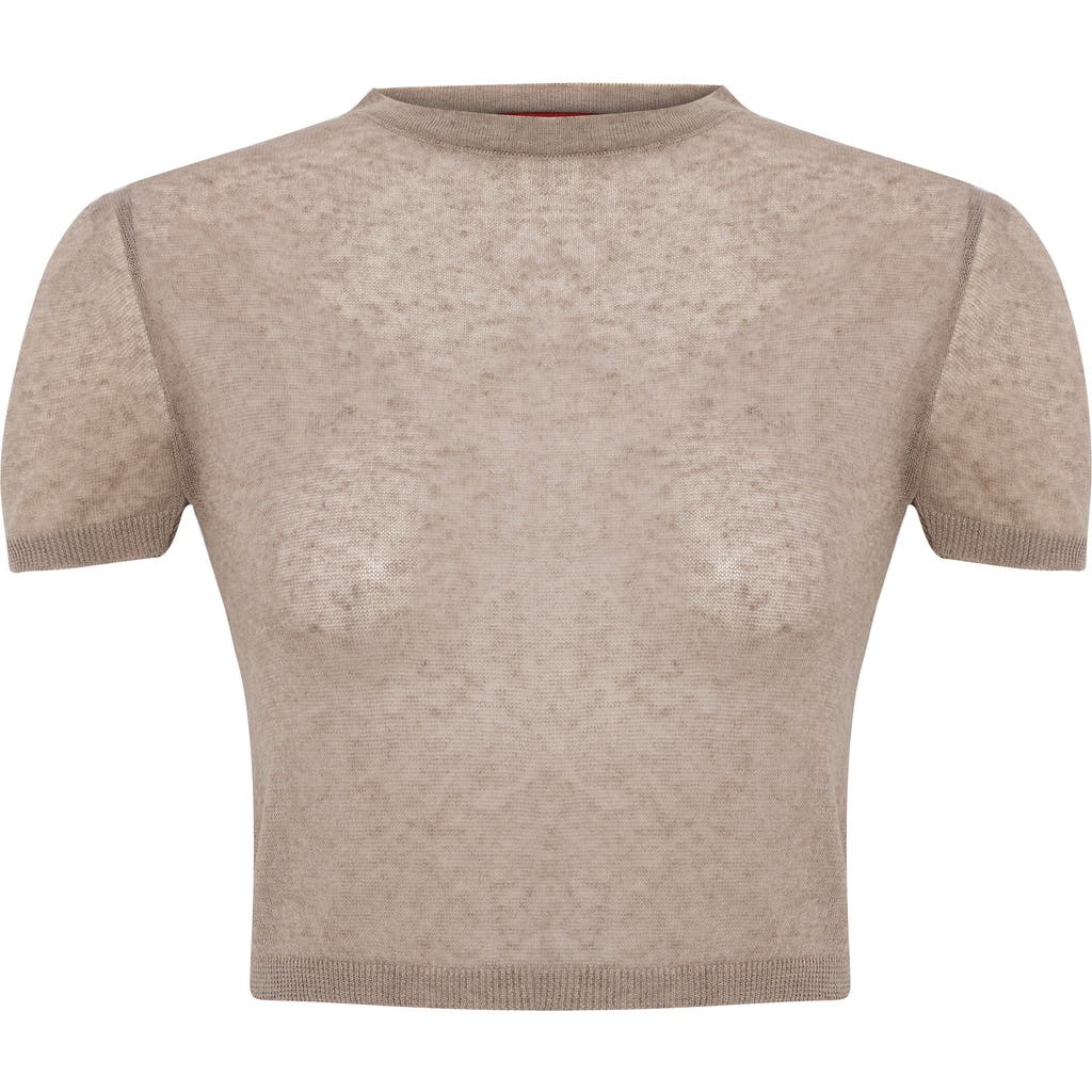 Pcfg Short Sleeve Knit Top In Brown