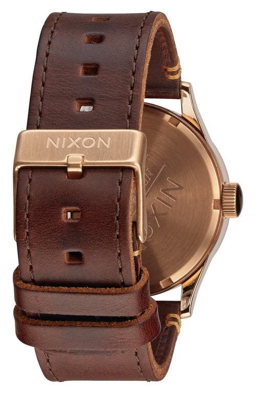 Nixon The Sentry Leather Strap Watch, 42mm In Multi