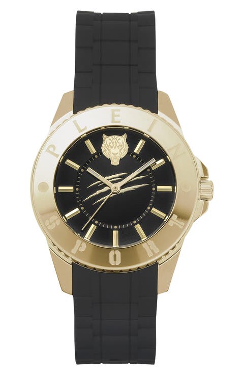 Glam Silicone Strap Watch, 40mm