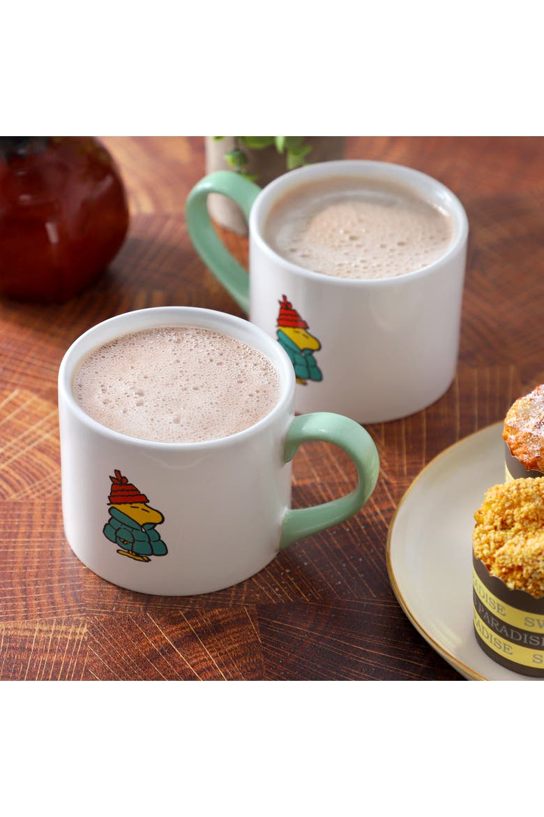 All Bundled Up 4 Piece 19 Ounce Stackable Stoneware Mug Set, Alternate, color, White