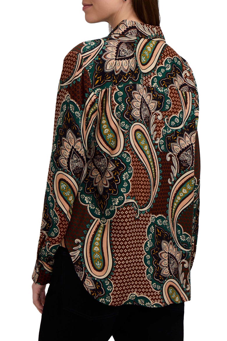 Meghan Paisley Print Button-Up Shirt, Alternate, color, RED/ MULTI