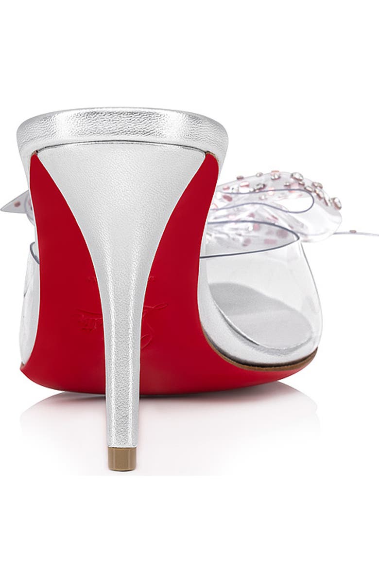 Christian Louboutin Aqua Crystal Embellished Clear Slide Sandal, Alternate, color, Silver