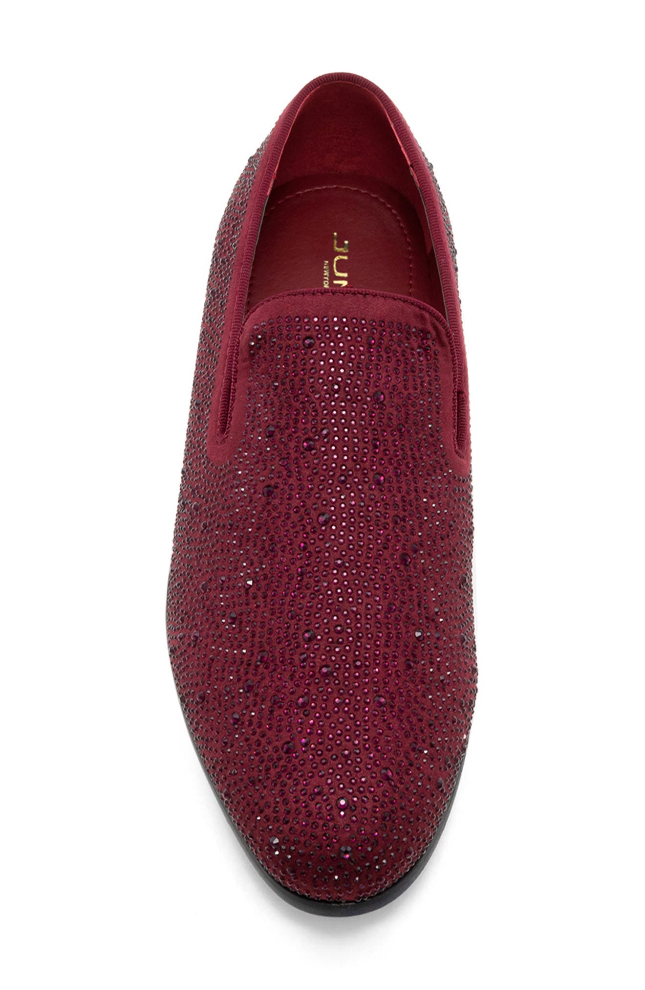 Lavish Studded Smoking Slipper, Alternate, color, BURGUNDY