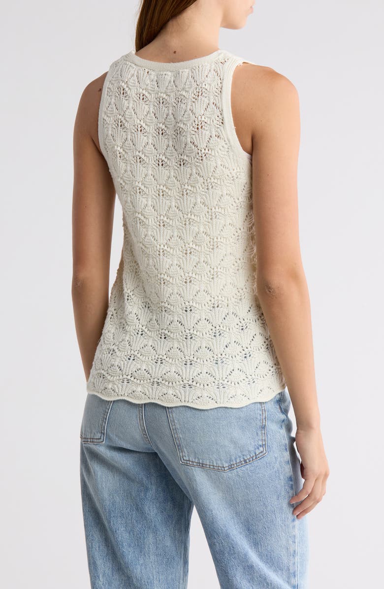 Tie Front Pointelle Sweater Vest