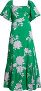 SUGARLIPS Zama Floral Xena Puff Sleeve Midi Dress