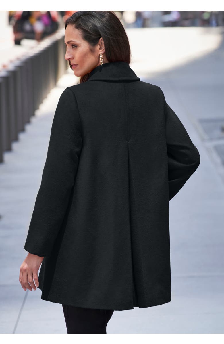 Jessica London A-Line Wool Peacoat, Alternate, color, Black