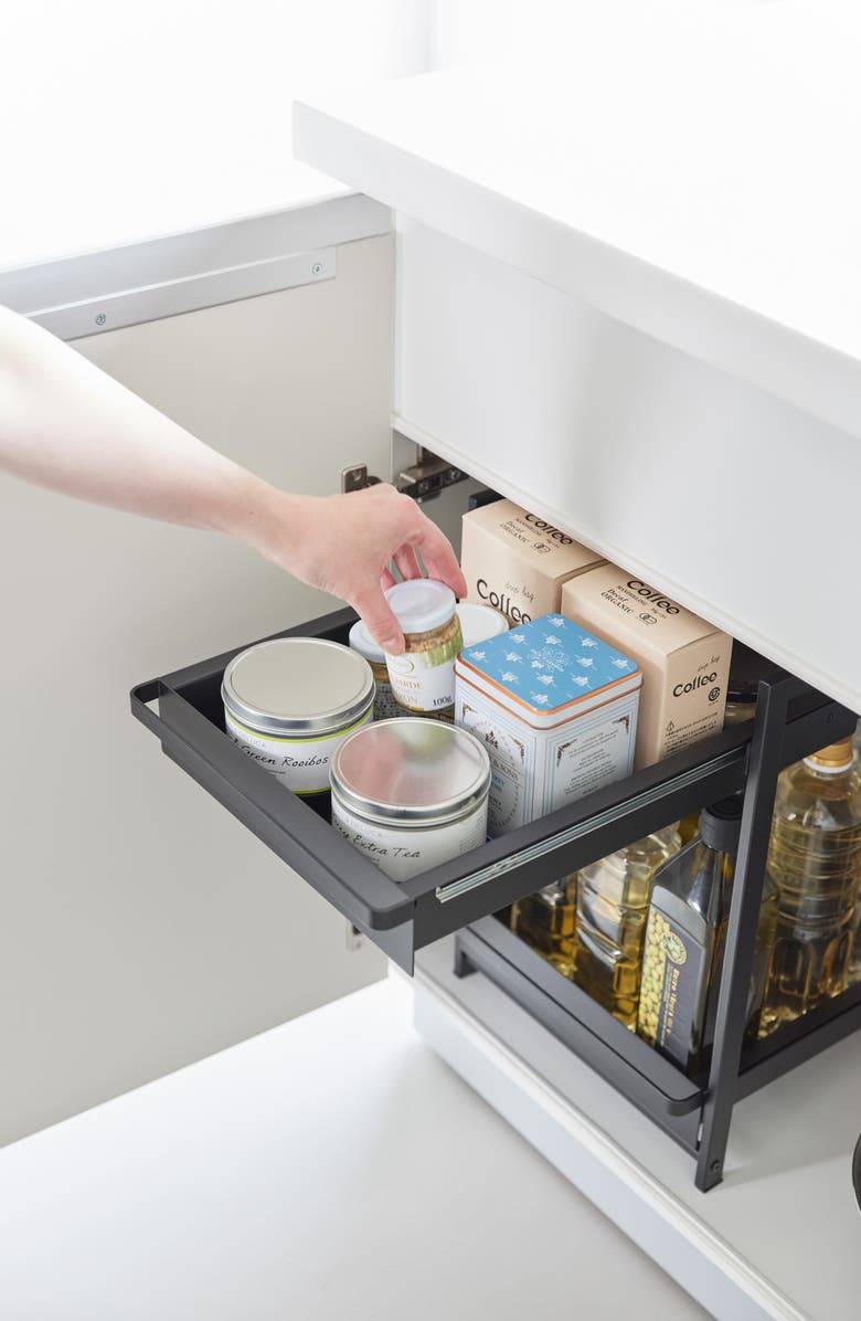 Yamazaki 2-Tier Pull Out Shelf, Alternate, color, Black