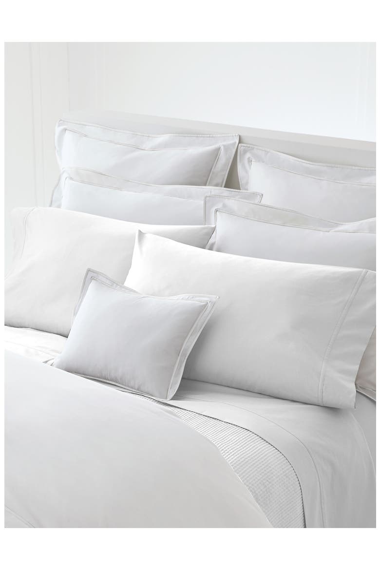 Spencer Border Sateen Sham, Alternate, color, WHITE AND WHITE