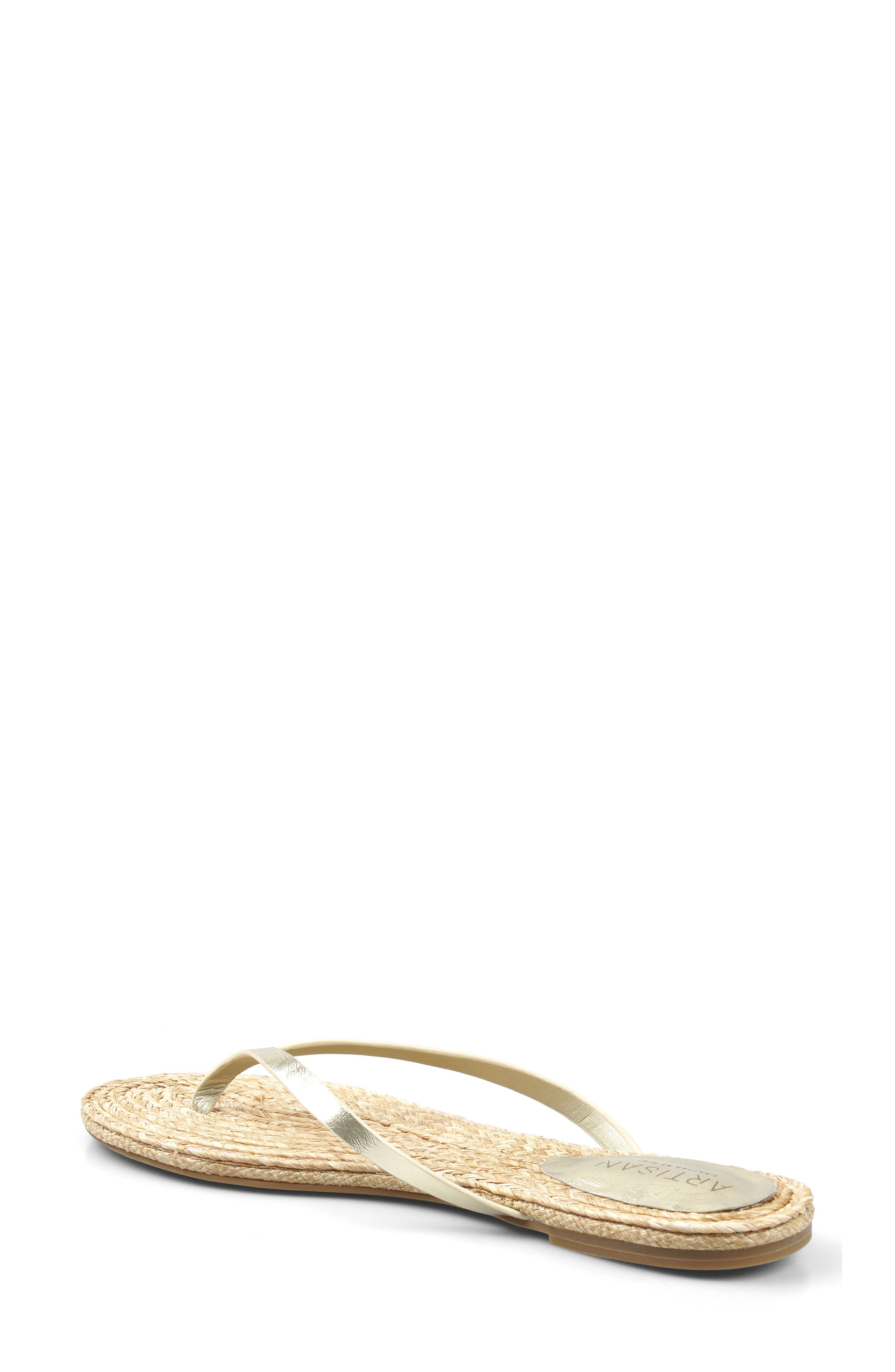 Esterr Leather Flip Flop, Alternate, color, GOLD LEATHER