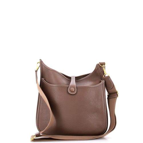 Pre-owned Hermes Hermes Evelyne Bag Gen Iii Clemence Pm In Brown