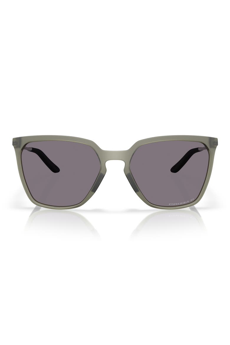 57mm Prizm™ Polarized Rectangular Sunglasses, Main, color, MATTE OLIVE / GREY POLAR