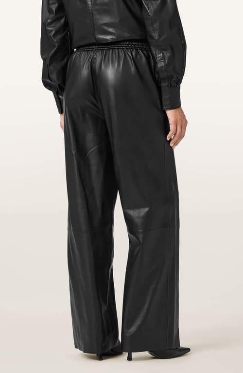 Allsaints Ash Lea Leather Pants In Black