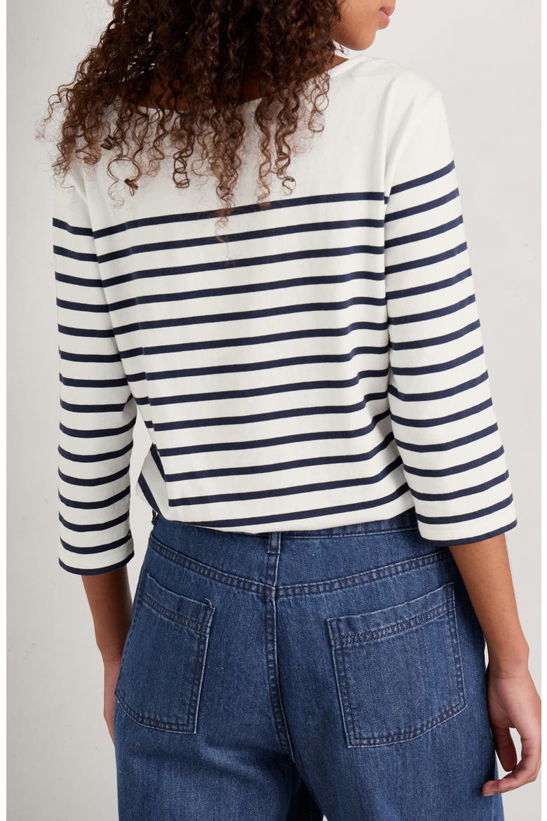 Sailor Stripe Organic Cotton Top, Alternate, color, FALMOUTH BRETON CHALK MARITIME