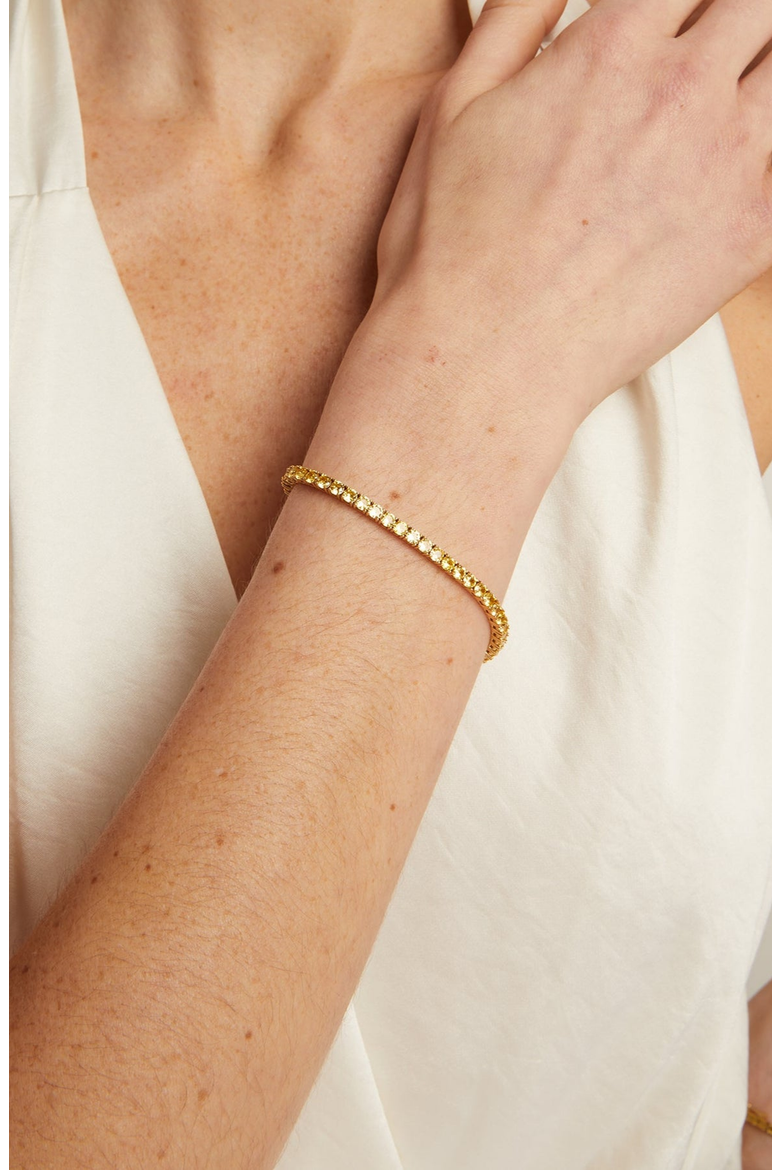 Lab Grown Citrine Tennis Bracelet, Alternate, color, Yellow Gold Vermeil