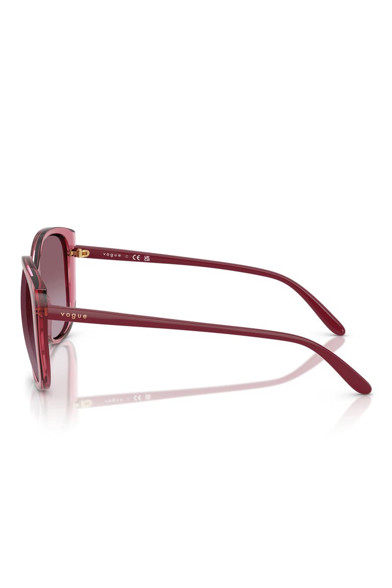 55mm Polarized Gradient Butterfly Sunglasses, Alternate, color, PURPLE