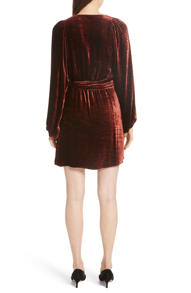 A.L.C. Carlo Velvet Wrap Dress, Alternate, color, 