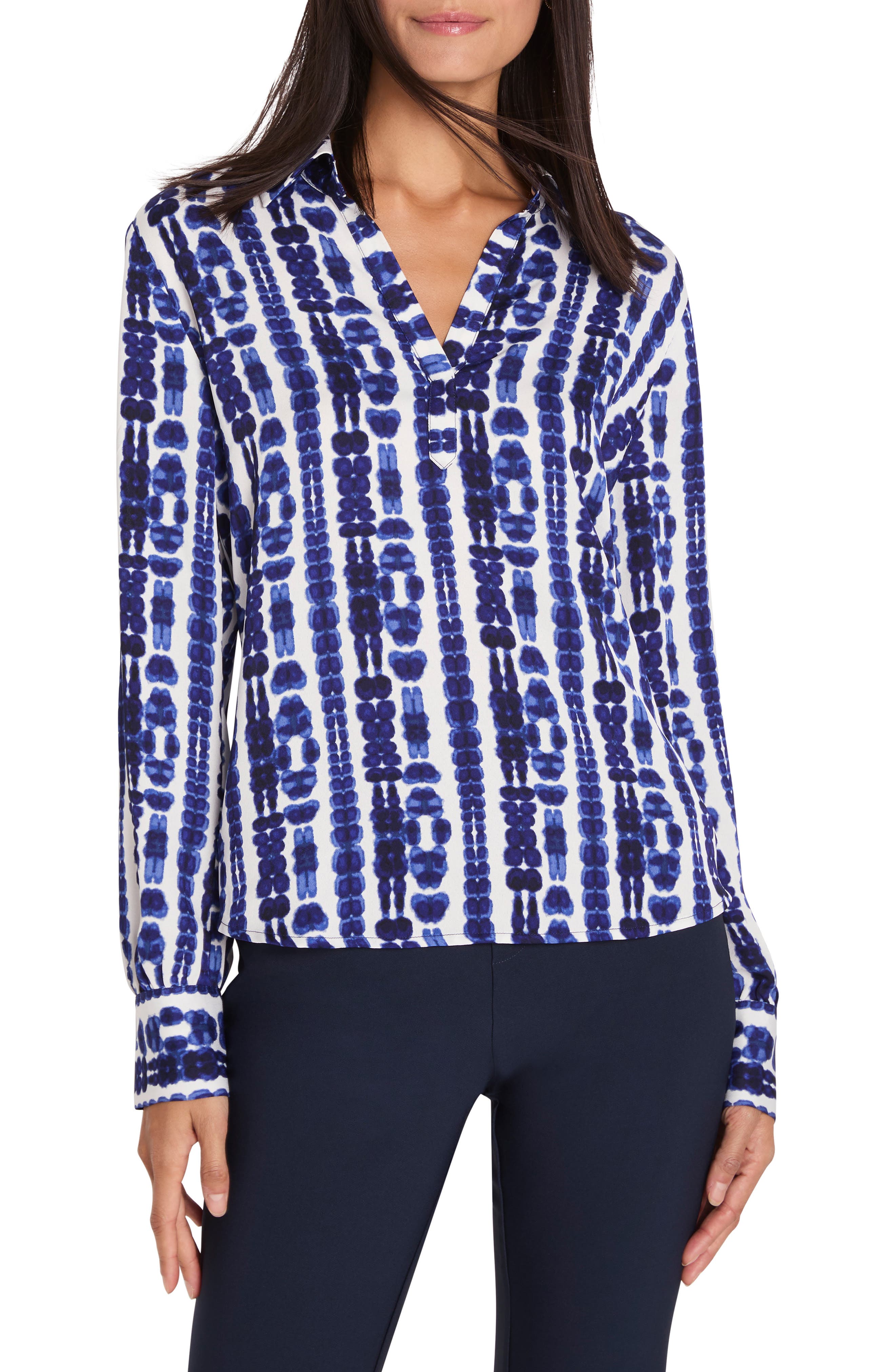 Shibori Stripe Pullover Top