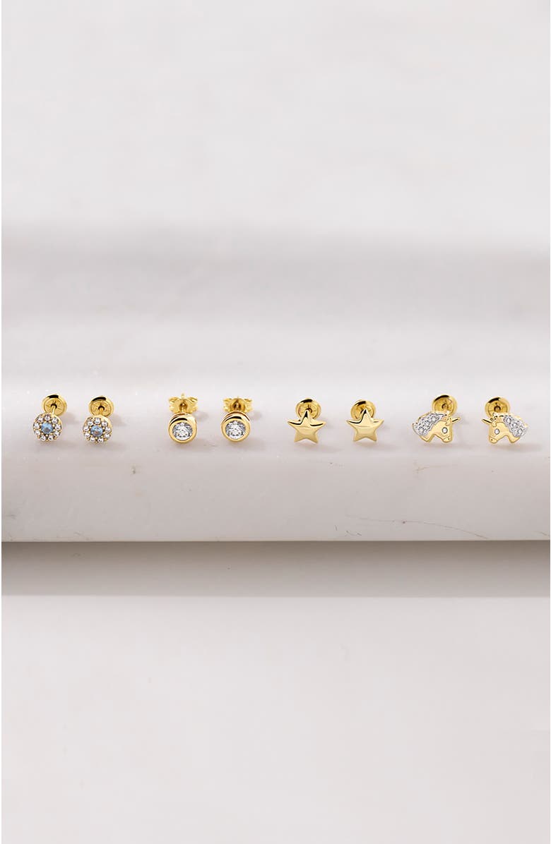 In Season Jewelry 14k Puffed Star Earrings, Alternate, color, Gold