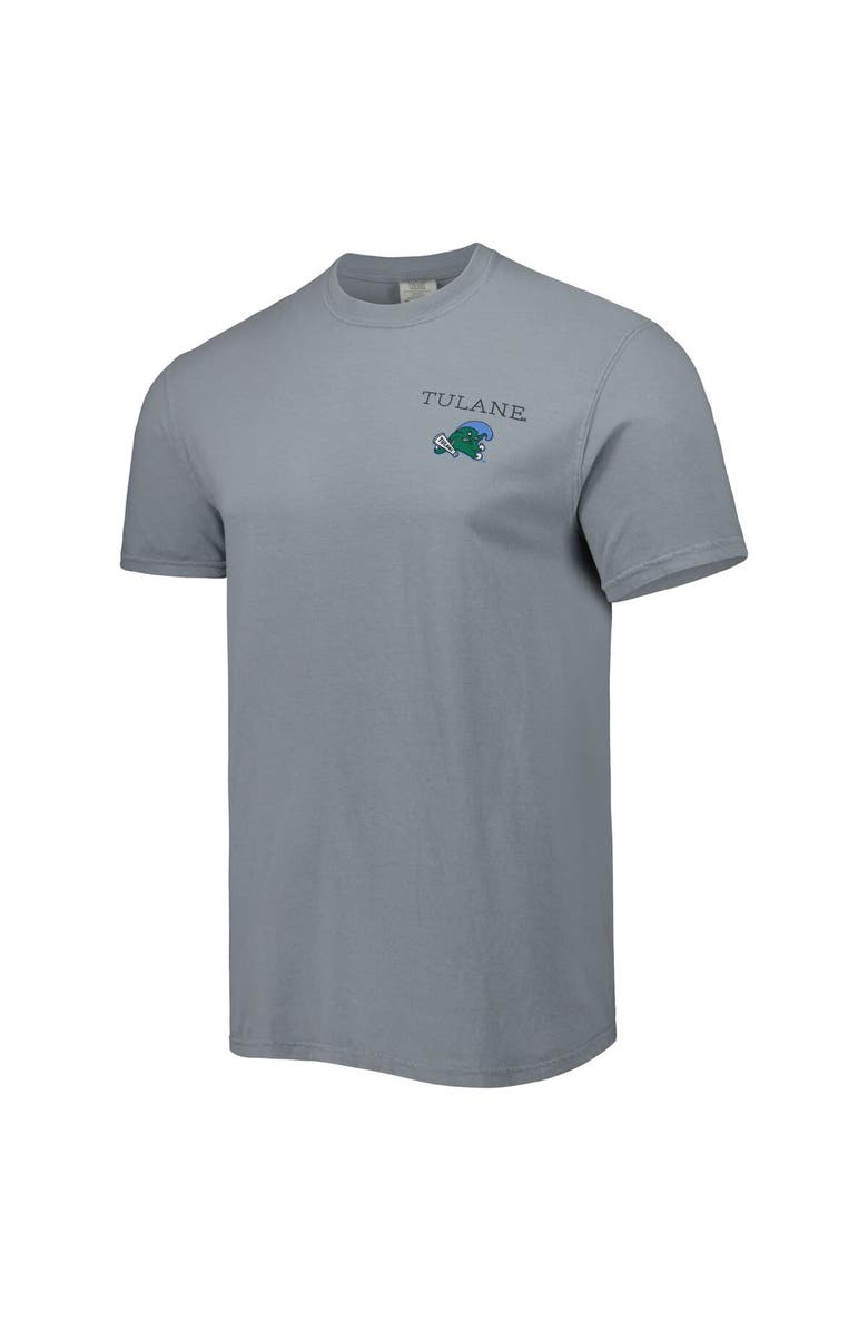 IMAGE ONE Men's Gray Tulane Green Wave Campus Scenery Comfort Color T-Shirt, Alternate, color, 