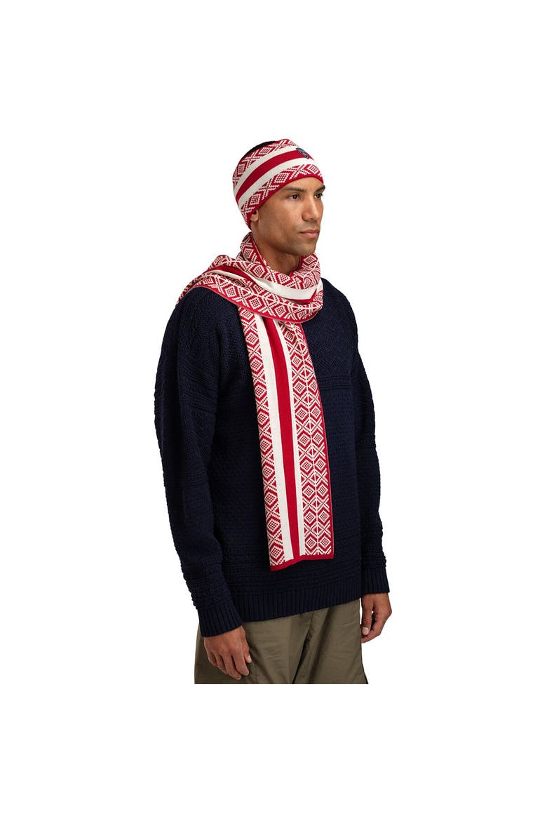 Kvitegga Scarf, Alternate, color, Raspberry/Offwhite