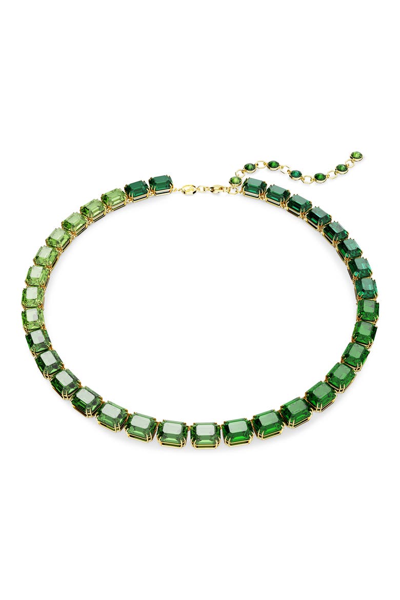Millenia Crystal Collar Necklace, Main, color, GREEN