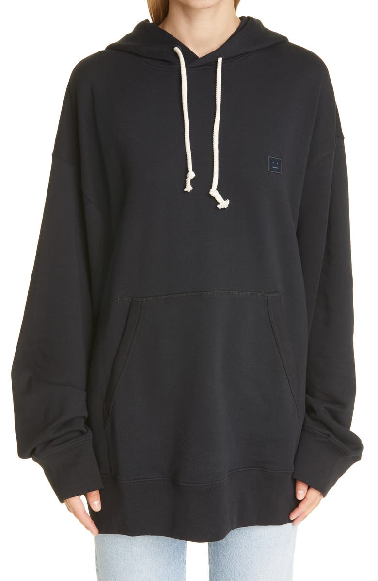 Acne Studios Women's Fonbar Face Patch Oversize Organic Cotton Hoodie, Main, color, 