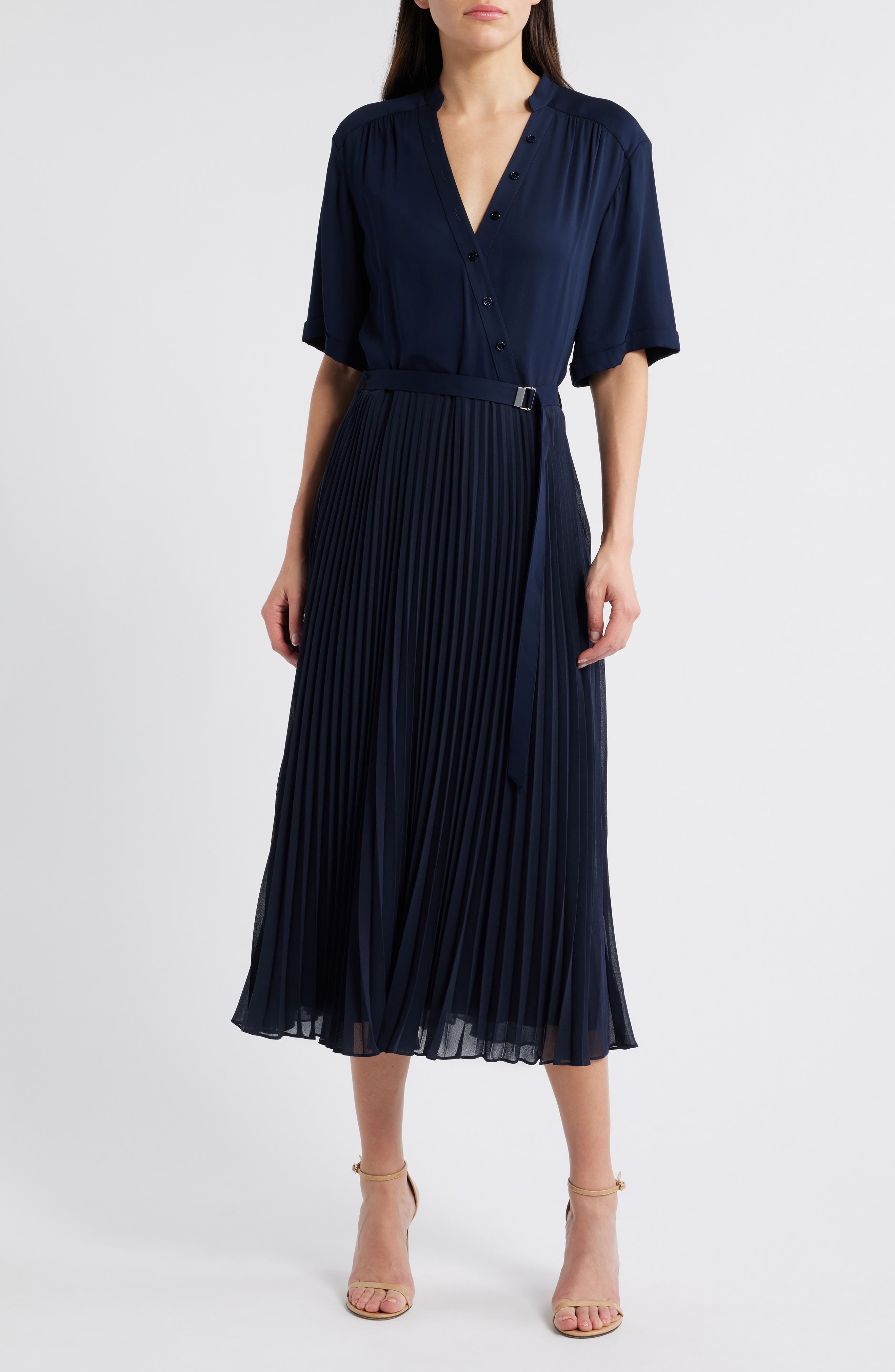 BOSS Docelina Belted Midi Dress