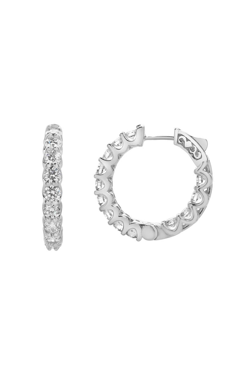 LuvMyJewelry Lilith 14K Gold Diamond Hoop Earrings - 4 Cts, Alternate, color, 14K White Gold