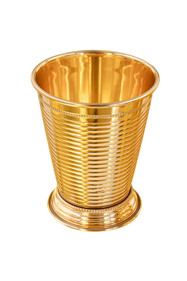 Fluted 24K Gold Plate Julep, Alternate, color, Gold