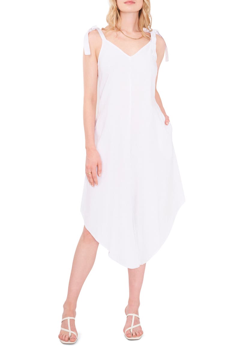 Vince Camuto Tie Strap Asymmetric Crop Jumpsuit, Main, color, 